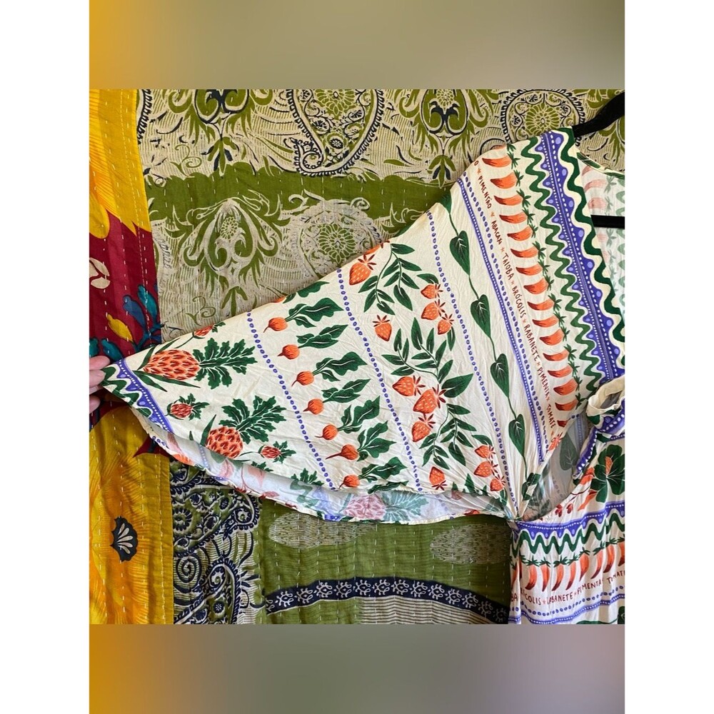 FARM Rio for Anthropologie Printed V-Neck Kaftan Maxi Cut-Out Dress Size Small - Picture 10 of 15